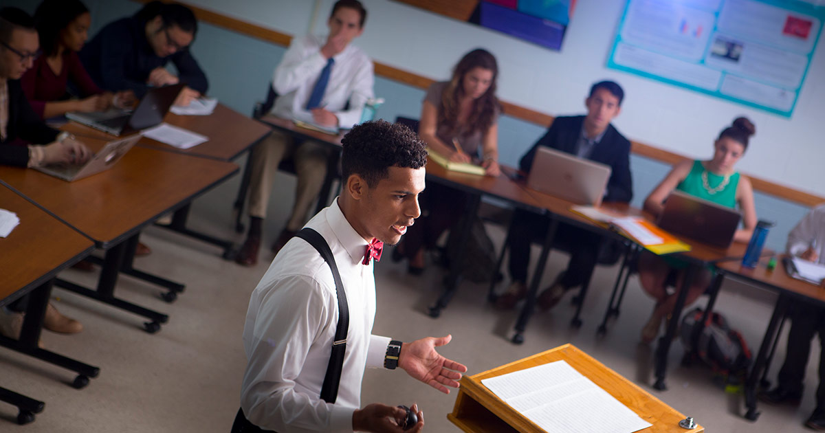 photo of business student presentations