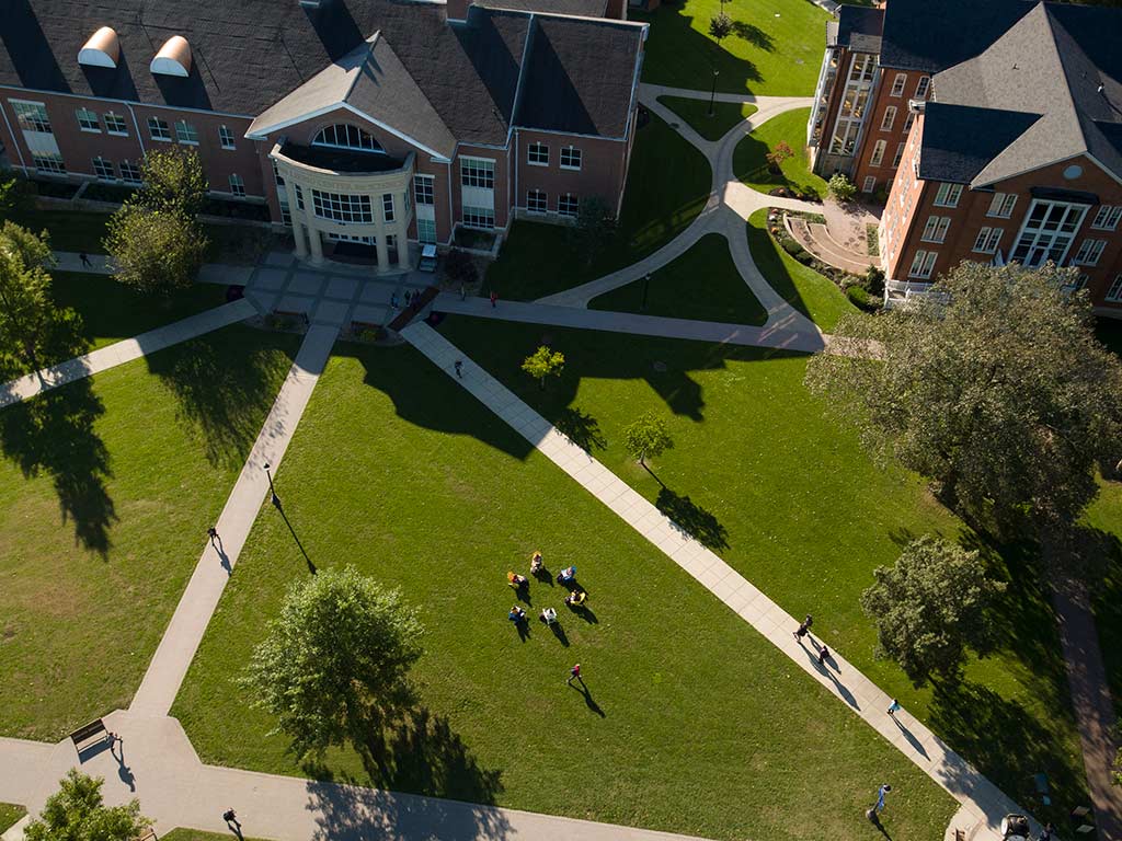 aerial photo of vonLiebeig science center