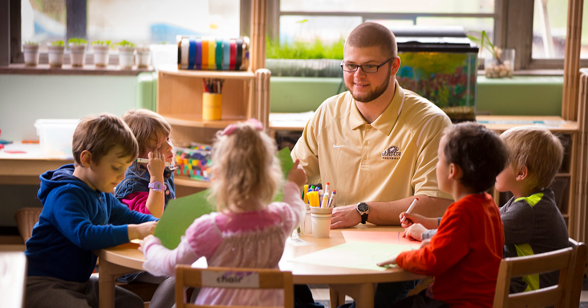 photo of student teacher in classroom