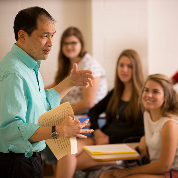 professor Dave Hsuing teaches class