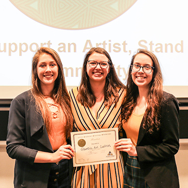 Students talk about how they are turning their business startup ideas into reality. Students present their startup process and answer questions about their creation of a business through solving a problem.