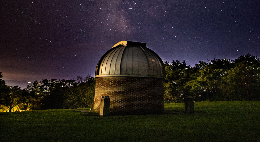 photo of observatory at night
