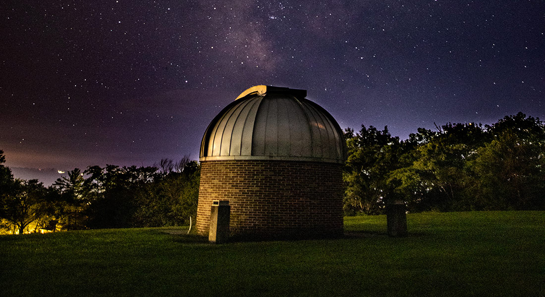 photo of observatory at night