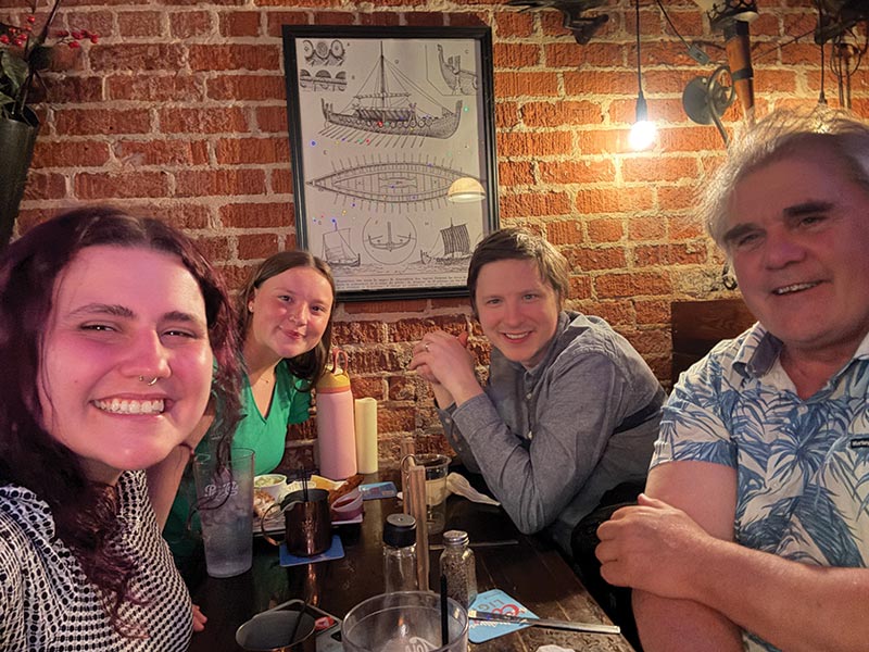 photo of Sydney E. Witter &rsquo;25 and Amanda L. Puza &rsquo;25 met Thomas M. Evans &rsquo;08