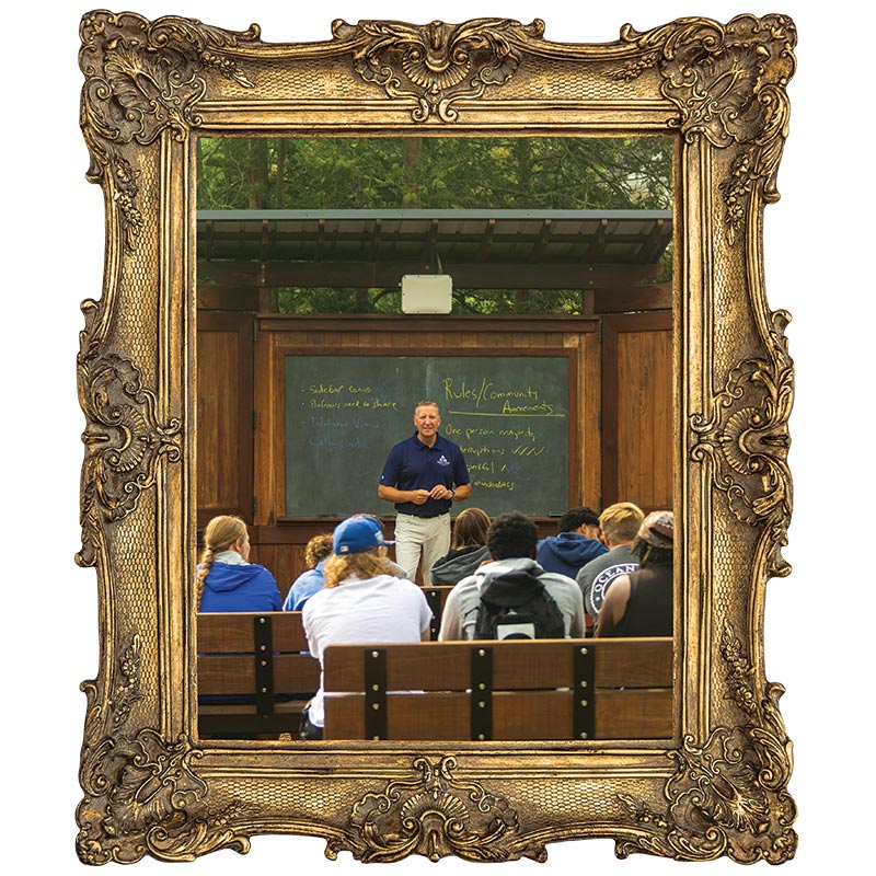photo of president Troha teaching