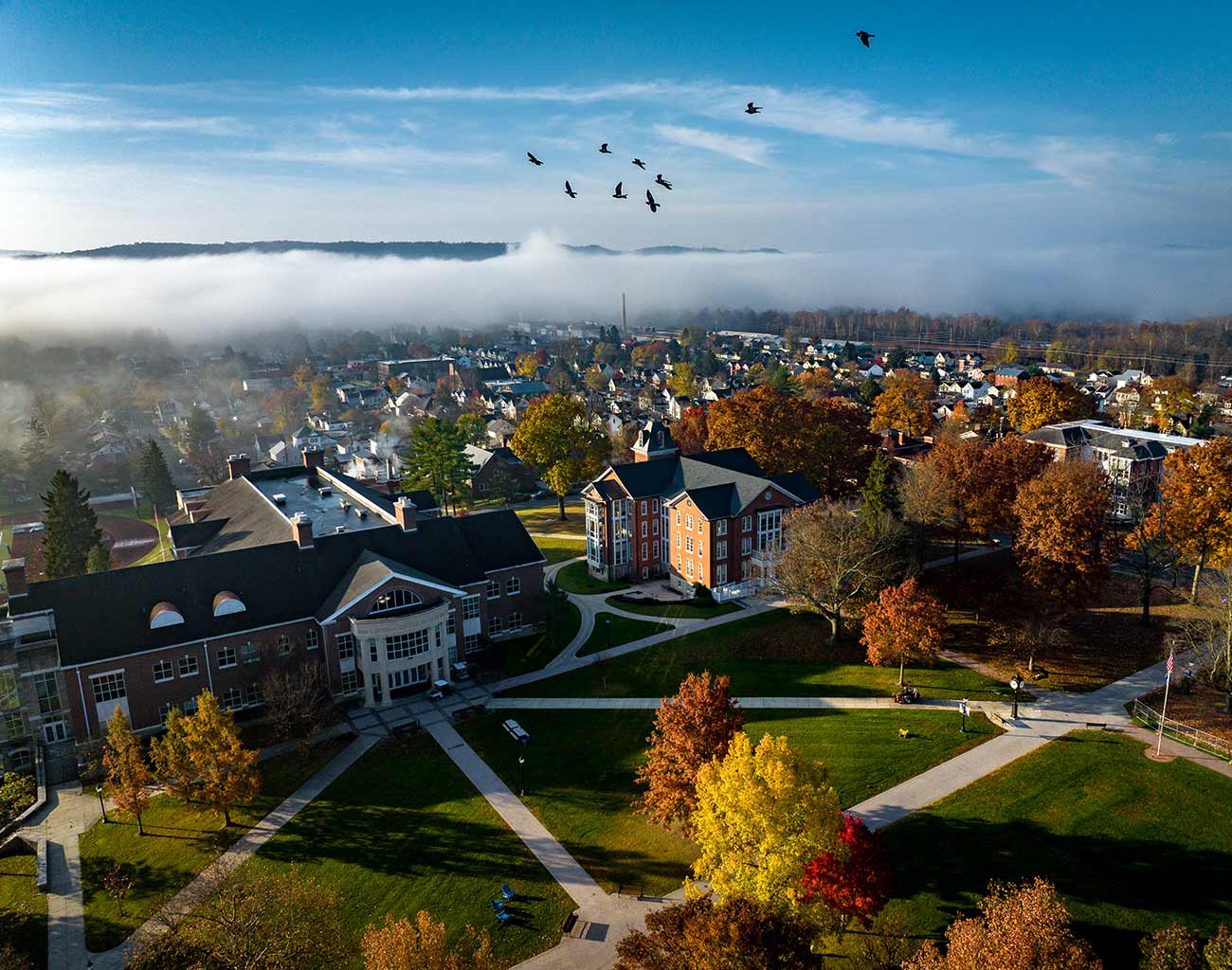 aerial of campus