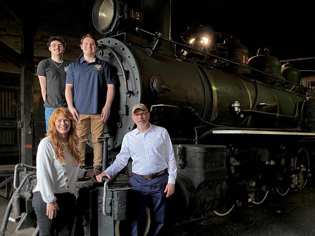 photo of faculty and students at the EBT Railroad