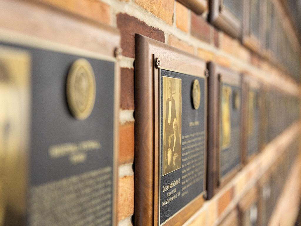 photo of athletic honor plaques