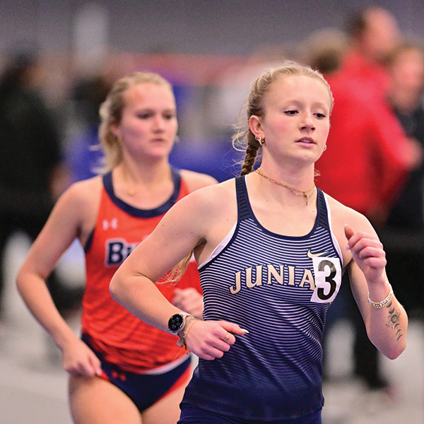 photo of Ella McCrum ’29 competing in track and field